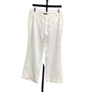 Willi Smith White Wide Leg Crop Linen Pants Size 4
